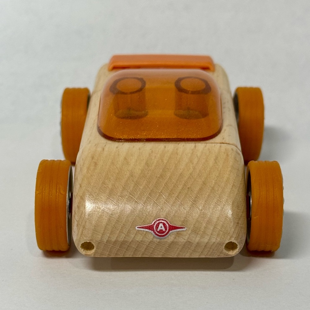 Calello Automoblox Wooden Toy Car 2010 Glittery Orange Heirloom Quality - Picture 4 of 8